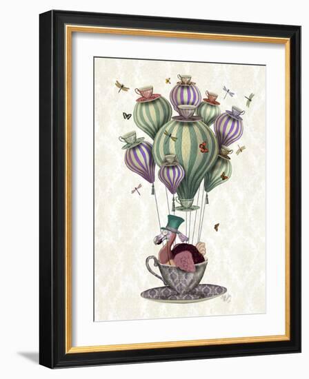 Dodo Balloon with Dragonflies-Fab Funky-Framed Art Print