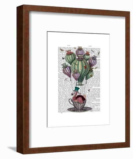 Dodo in Teacup with Dragonflies-Fab Funky-Framed Premium Giclee Print