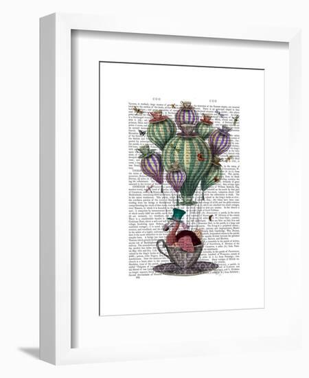 Dodo in Teacup with Dragonflies-Fab Funky-Framed Premium Giclee Print