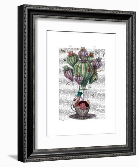 Dodo in Teacup with Dragonflies-Fab Funky-Framed Premium Giclee Print