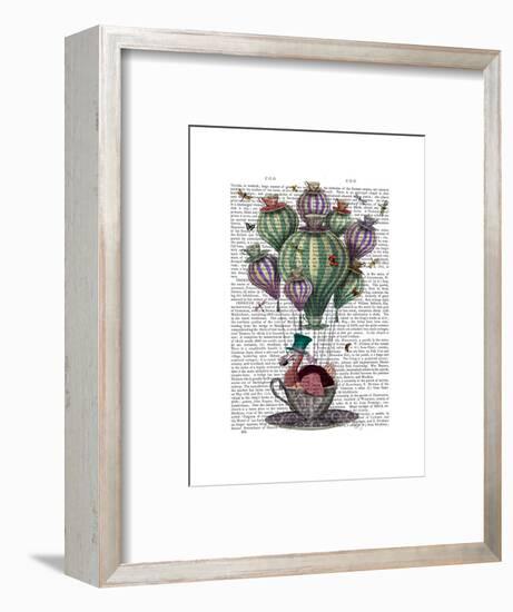 Dodo in Teacup with Dragonflies-Fab Funky-Framed Premium Giclee Print