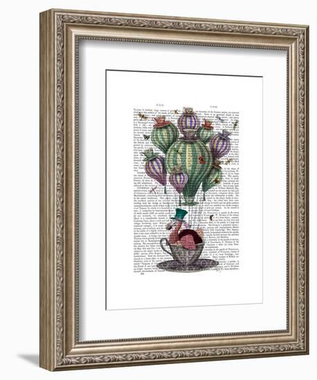 Dodo in Teacup with Dragonflies-Fab Funky-Framed Art Print