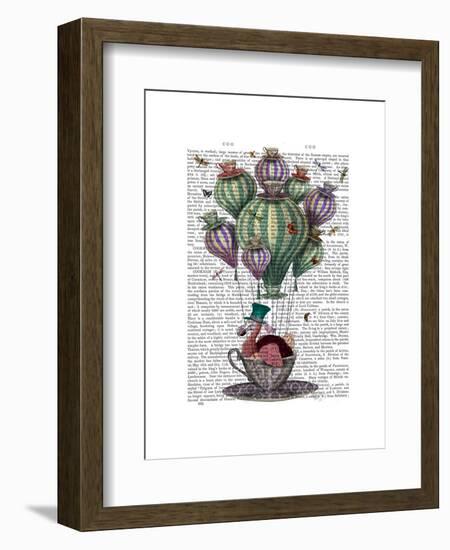 Dodo in Teacup with Dragonflies-Fab Funky-Framed Art Print