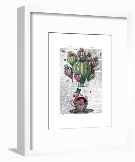 Dodo in Teacup with Dragonflies-Fab Funky-Framed Art Print