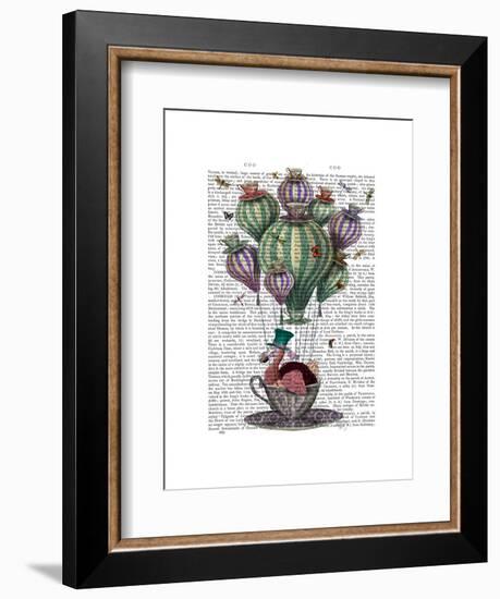 Dodo in Teacup with Dragonflies-Fab Funky-Framed Art Print