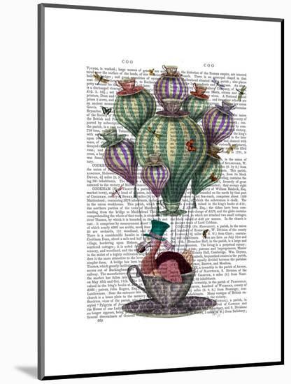 Dodo in Teacup with Dragonflies-Fab Funky-Mounted Art Print