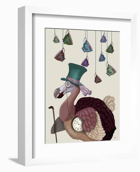 Dodo with Hanging Teacups-Fab Funky-Framed Art Print