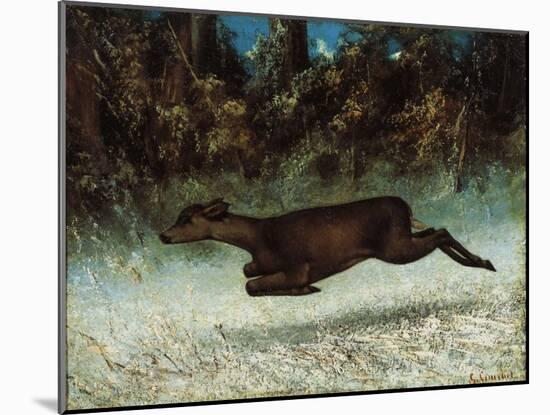 Doe Leaping, 19th Century-Gustave Courbet-Mounted Giclee Print