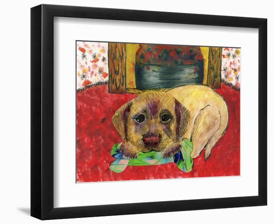 Dog and Bone-Wolf Heart Illustrations-Framed Giclee Print