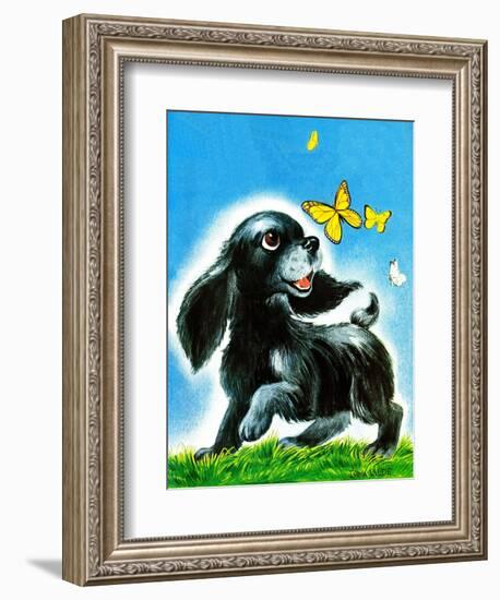 Dog and Butterflies - Jack & Jill-Irma Wilde-Framed Giclee Print