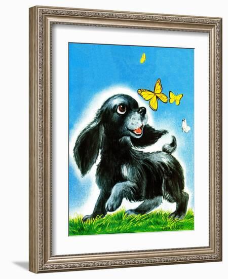 Dog and Butterflies - Jack & Jill-Irma Wilde-Framed Giclee Print