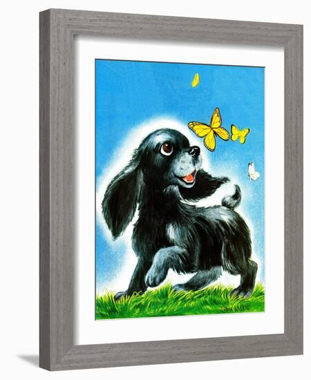 Dog and Butterflies - Jack & Jill-Irma Wilde-Framed Giclee Print