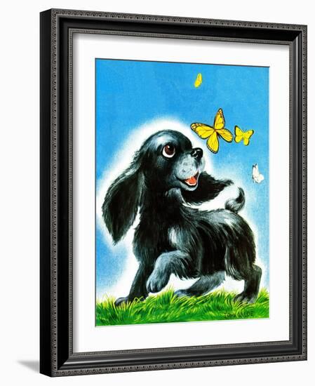 Dog and Butterflies - Jack & Jill-Irma Wilde-Framed Giclee Print