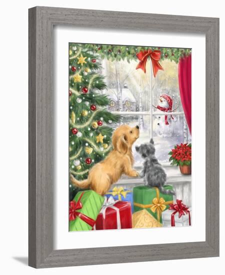 Dog and Cat at Window-MAKIKO-Framed Giclee Print