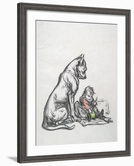 Dog and Child, Early 20th Century-Robert Noir-Framed Giclee Print