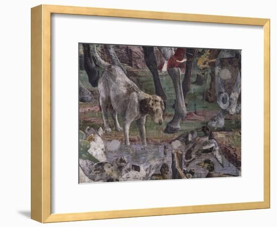 Dog and Ducks, Scene from Month of March-Francesco del Cossa-Framed Giclee Print