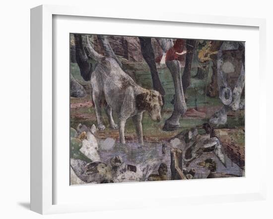 Dog and Ducks, Scene from Month of March-Francesco del Cossa-Framed Giclee Print