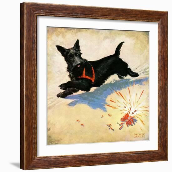 "Dog and Firecrackers,"July 1, 1936-Nelson Grofe-Framed Giclee Print
