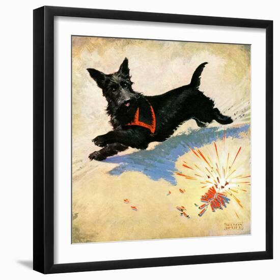 "Dog and Firecrackers,"July 1, 1936-Nelson Grofe-Framed Giclee Print