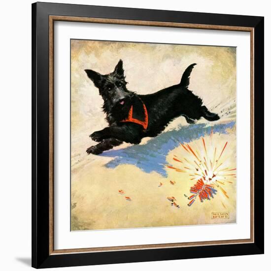 "Dog and Firecrackers,"July 1, 1936-Nelson Grofe-Framed Giclee Print