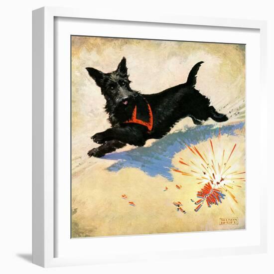 "Dog and Firecrackers,"July 1, 1936-Nelson Grofe-Framed Giclee Print