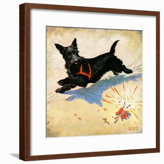 "Dog and Firecrackers,"July 1, 1936-Nelson Grofe-Framed Giclee Print