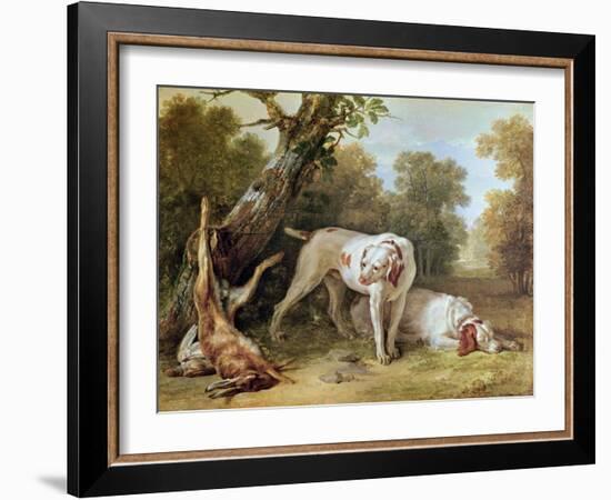 Dog and Hare-Jean-Baptiste Oudry-Framed Giclee Print