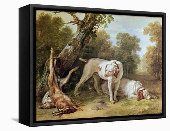 Dog and Hare-Jean-Baptiste Oudry-Framed Premier Image Canvas