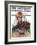 "Dog and His Bone," Saturday Evening Post Cover, March 5, 1927-Robert L. Dickey-Framed Giclee Print