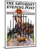 "Dog and His Bone," Saturday Evening Post Cover, March 5, 1927-Robert L. Dickey-Mounted Giclee Print