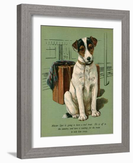 Dog and Luggage-null-Framed Art Print