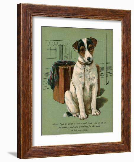 Dog and Luggage-null-Framed Art Print
