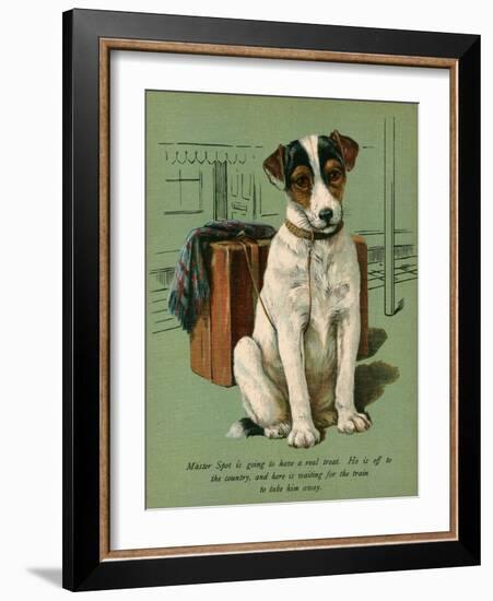 Dog and Luggage-null-Framed Art Print