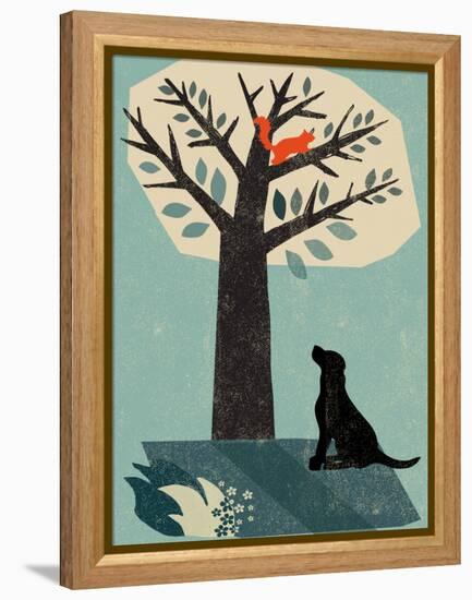 Dog and Squirrel-Rocket 68-Framed Premier Image Canvas