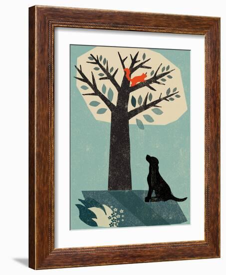 Dog and Squirrel-Rocket 68-Framed Giclee Print