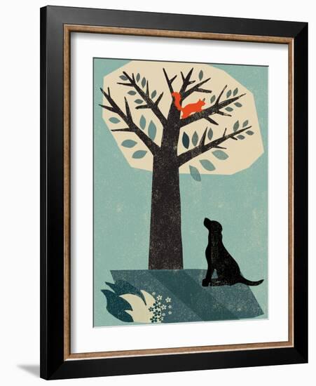 Dog and Squirrel-Rocket 68-Framed Giclee Print