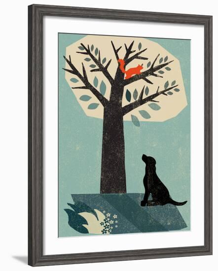 Dog and Squirrel-Rocket 68-Framed Giclee Print