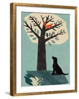 Dog and Squirrel-Rocket 68-Framed Giclee Print