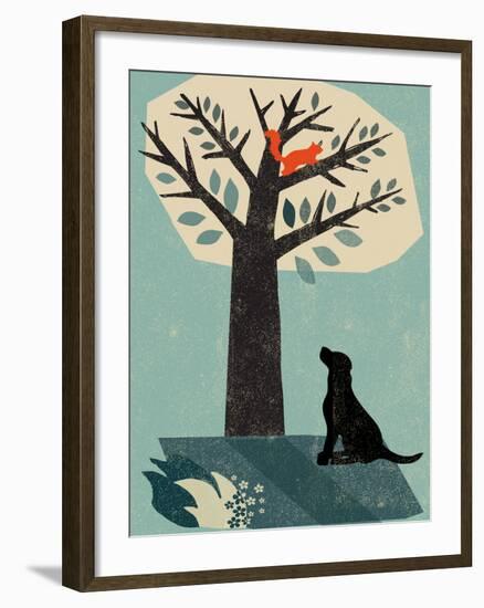 Dog and Squirrel-Rocket 68-Framed Giclee Print