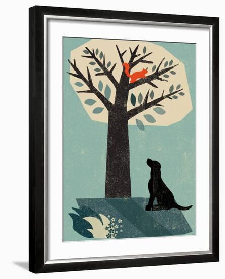 Dog and Squirrel-Rocket 68-Framed Giclee Print