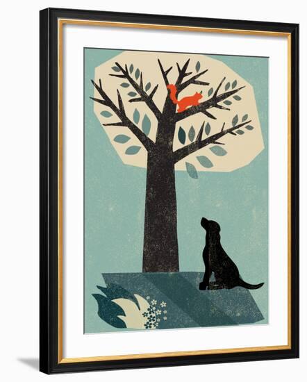 Dog and Squirrel-Rocket 68-Framed Giclee Print