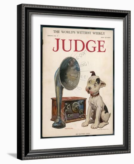 Dog and Wireless, His Masters Voice-R.b. Fuller-Framed Photographic Print