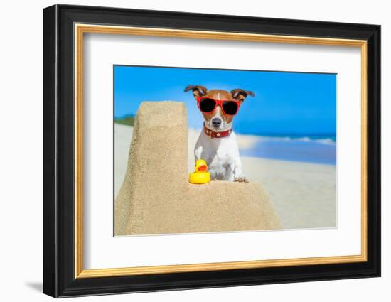 Dog at the Beach-Javier Brosch-Framed Photographic Print