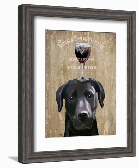 Dog Au Vin Black Labrador-Fab Funky-Framed Art Print