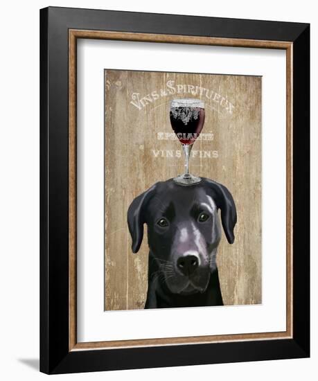 Dog Au Vin Black Labrador-Fab Funky-Framed Art Print