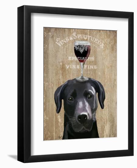 Dog Au Vin Black Labrador-Fab Funky-Framed Art Print