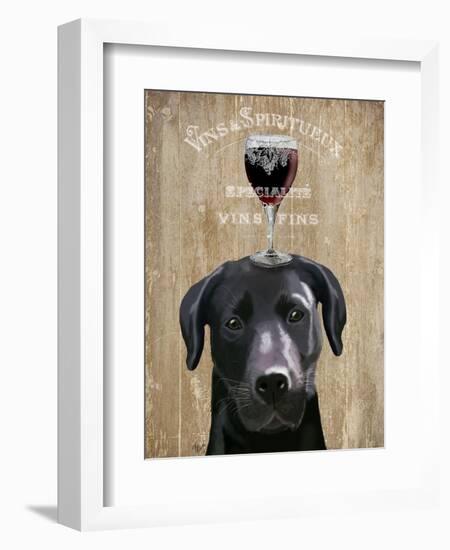 Dog Au Vin Black Labrador-Fab Funky-Framed Art Print