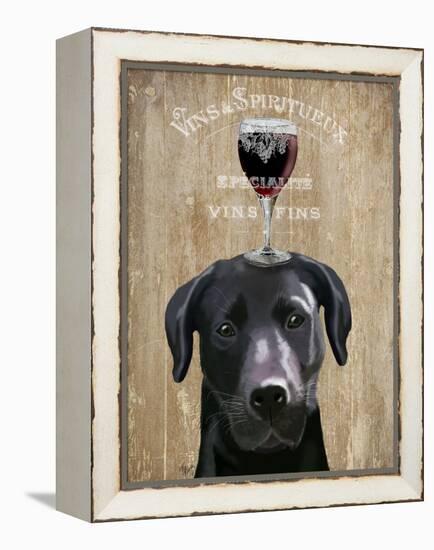 Dog Au Vin Black Labrador-Fab Funky-Framed Stretched Canvas