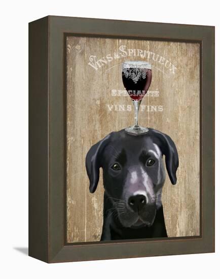 Dog Au Vin Black Labrador-Fab Funky-Framed Stretched Canvas