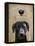 Dog Au Vin Black Labrador-Fab Funky-Framed Stretched Canvas